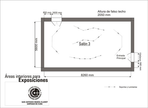 Plano de la Galería San Antonio María Claret. Salón 3