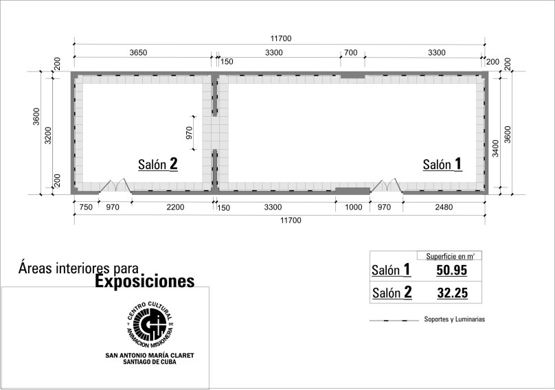 Plano de la Galería San Antonio María Claret. Salones 1 y 2