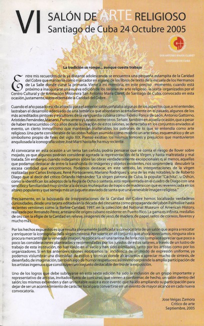 Portada del Catálogo del VI SAR